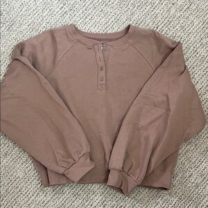Women’s XL Brown Old Navy SoComfy Oversized Button-Front Sweatshirt NEW $36 tag